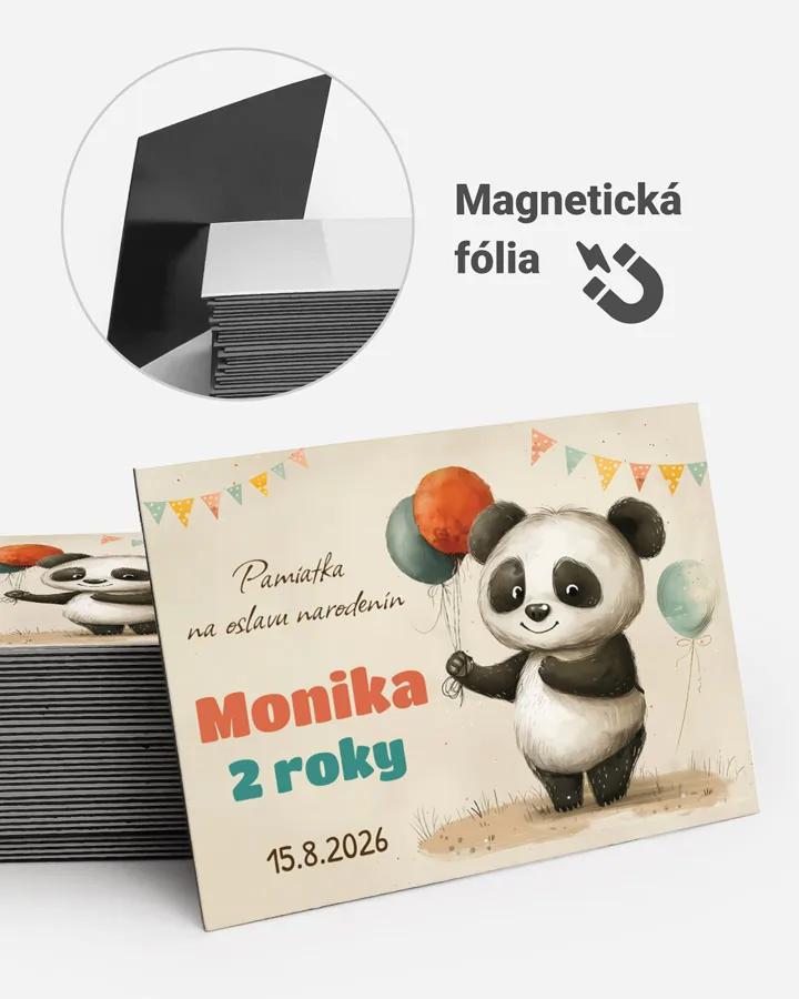 Pamätné magnetky z oslavy obdĺžnik - Kreslená Panda