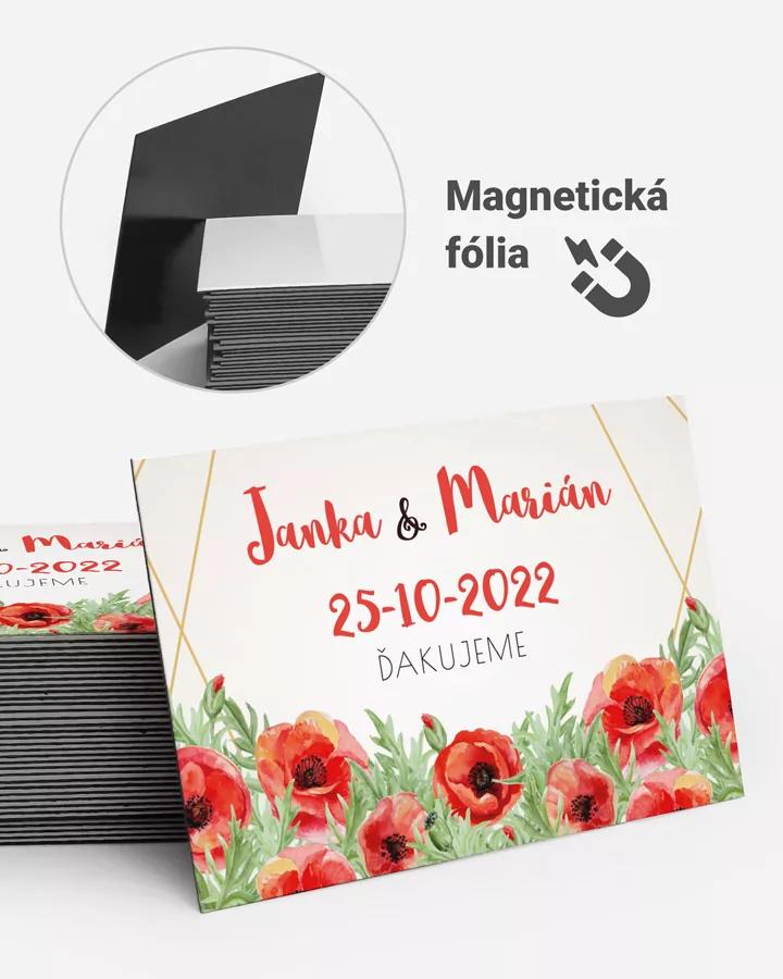Svadobné magnetky obdĺžnik Poľné maky
