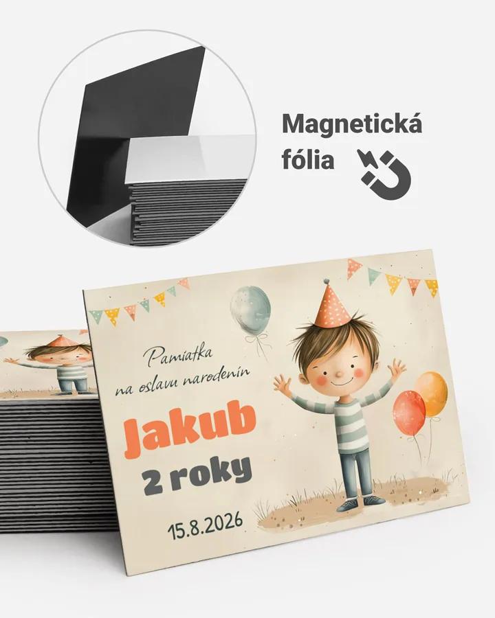 Pamätné magnetky z oslavy obdĺžnik - Kreslený chlapček