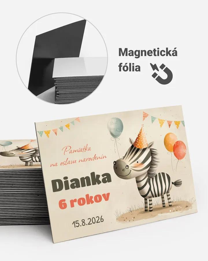 Pamätné magnetky z oslavy obdĺžnik - Kreslená zebra