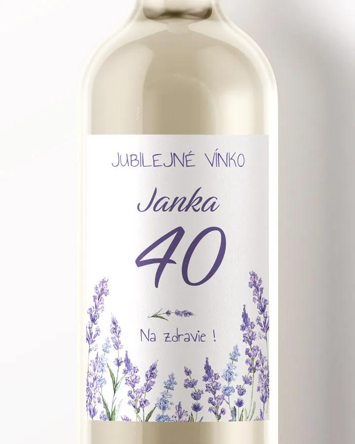 Etikety na víno / pálenku motív Levanduľa 01