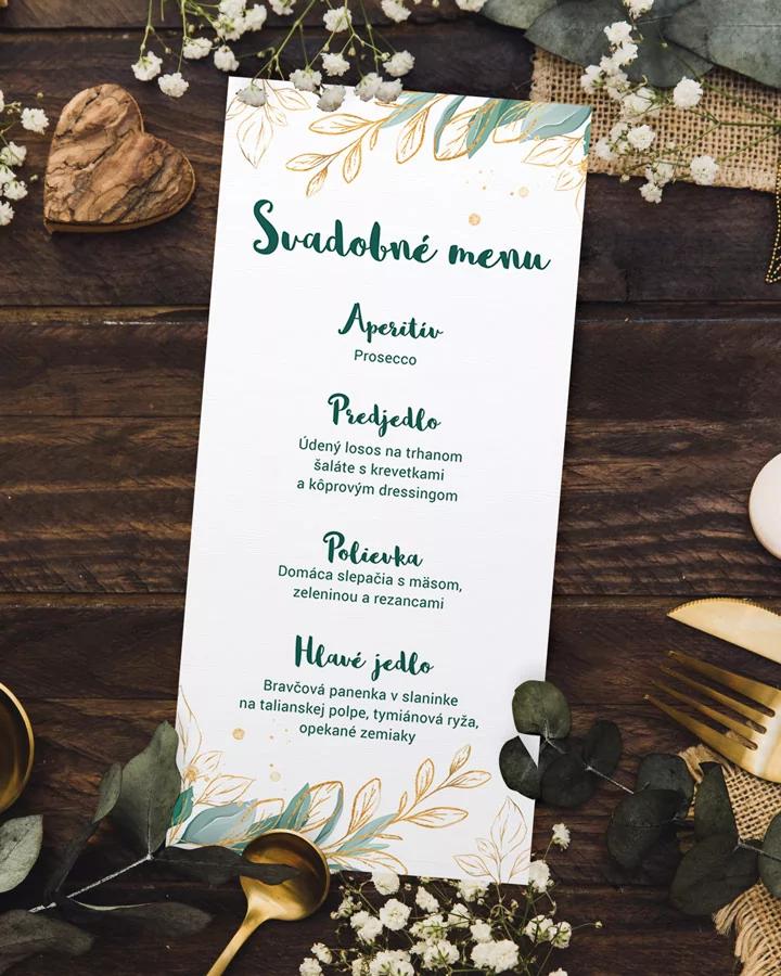 Svadobné menu - Greenery 02