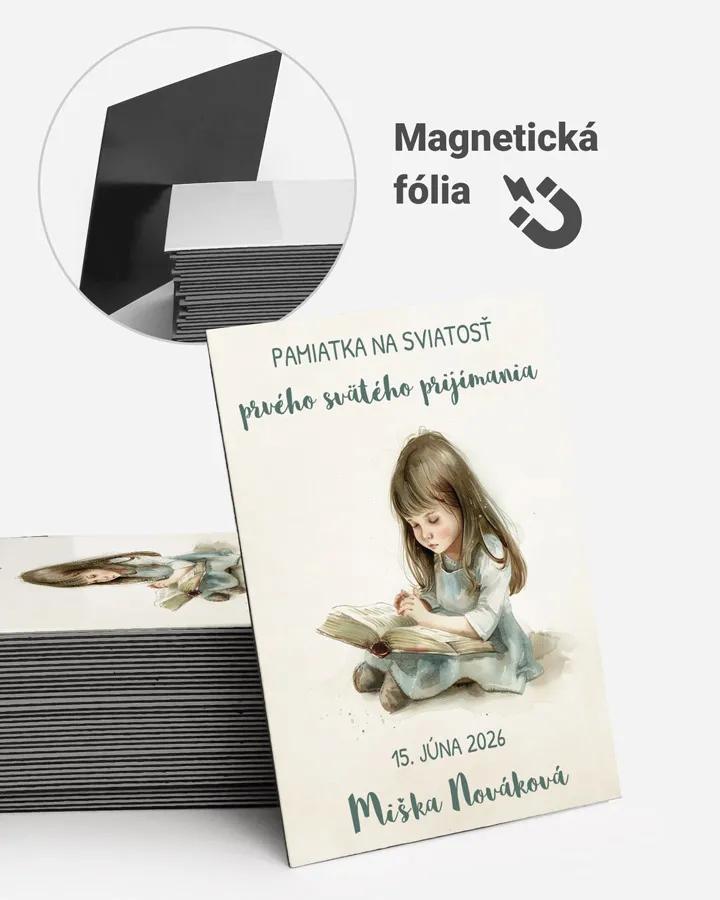Pamätné magnetky zo sviatosti krstu, prijímania, konfirmácie - motív 33 dievča