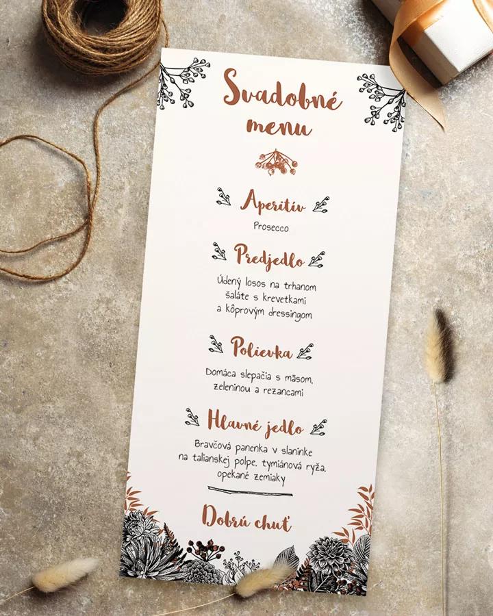 Svadobné menu - Poľné kvety 03