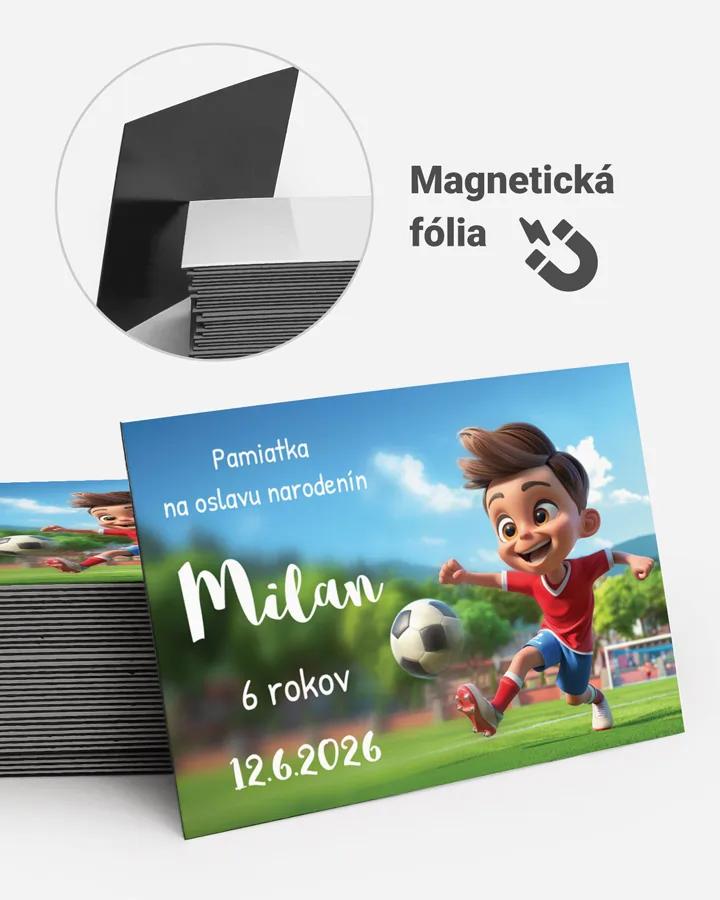 Pamätné magnetky z oslavy obdĺžnik - Futbalista