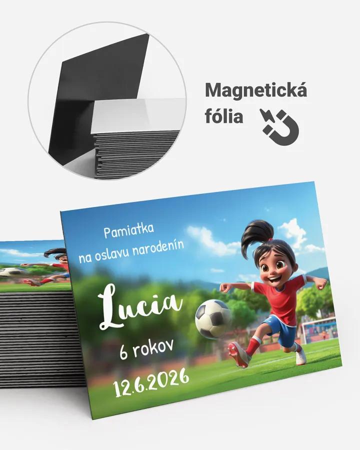 Pamätné magnetky z oslavy obdĺžnik - Futbalistka