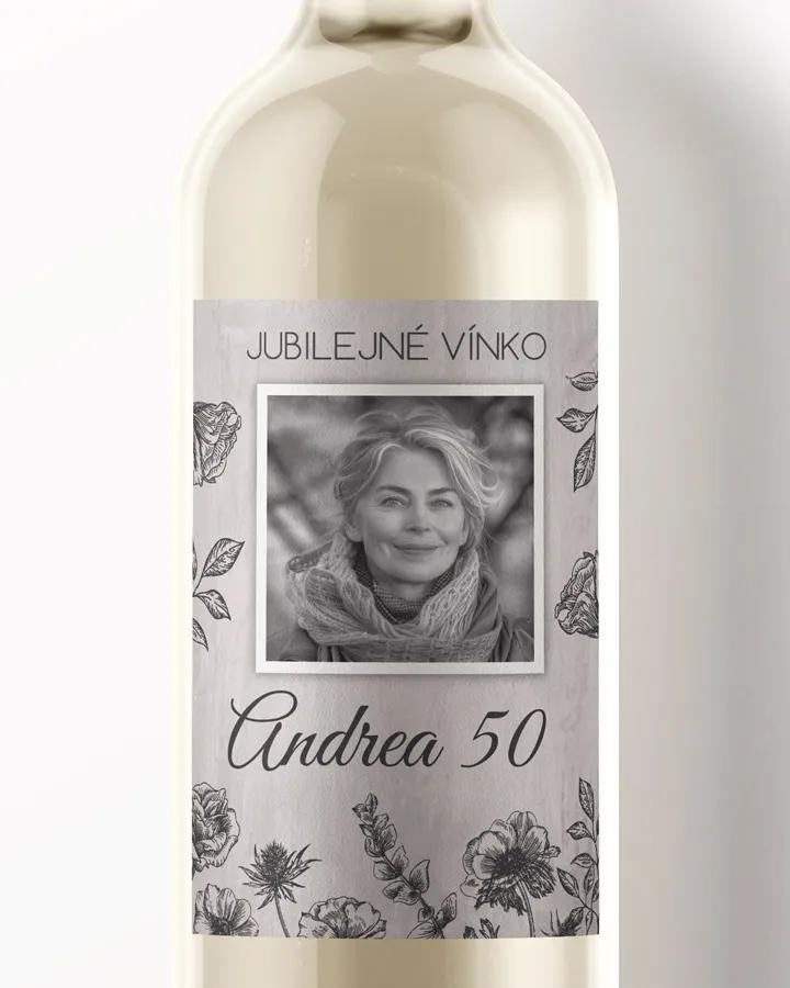 Etikety na víno / pálenku motív s fotkou Poľné kvety 01