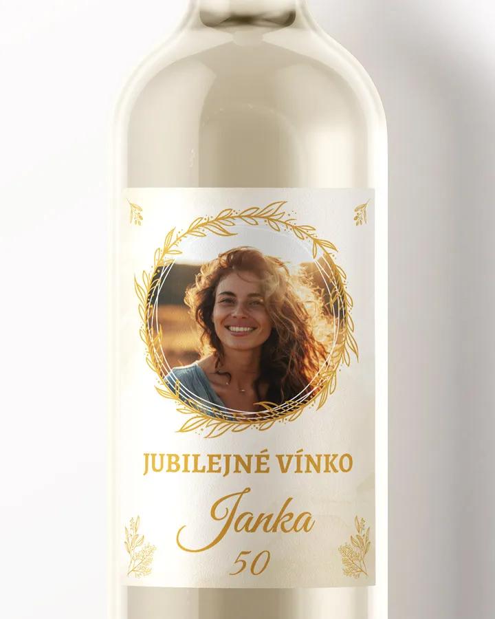 Etikety na víno / pálenku motív s fotkou Zlaté kvety 02