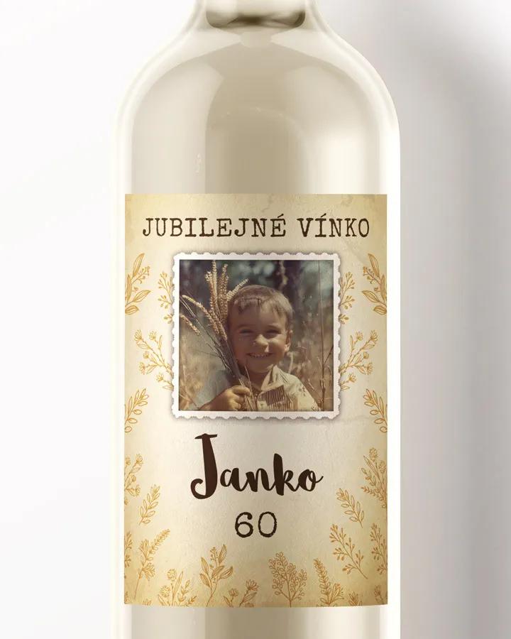 Etikety na víno / pálenku motív s fotkou Vintage kvety