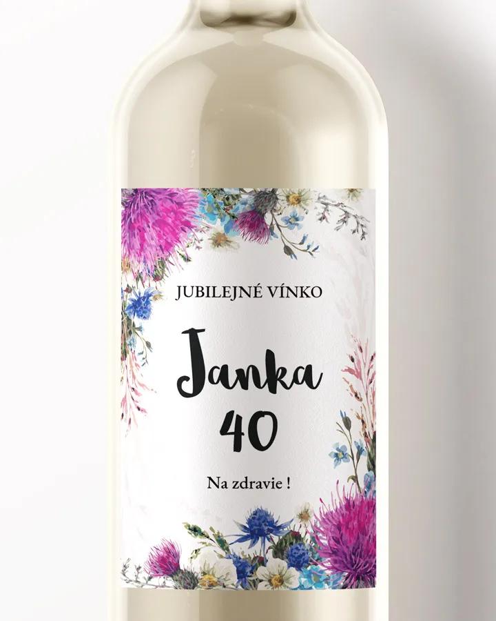 Etikety na víno / pálenku motív Poľné kvety 02