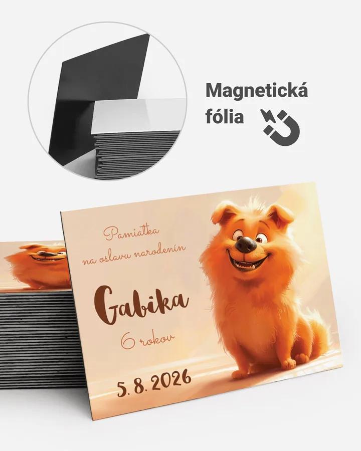 Pamätné magnetky z oslavy obdĺžnik - Veselý psík