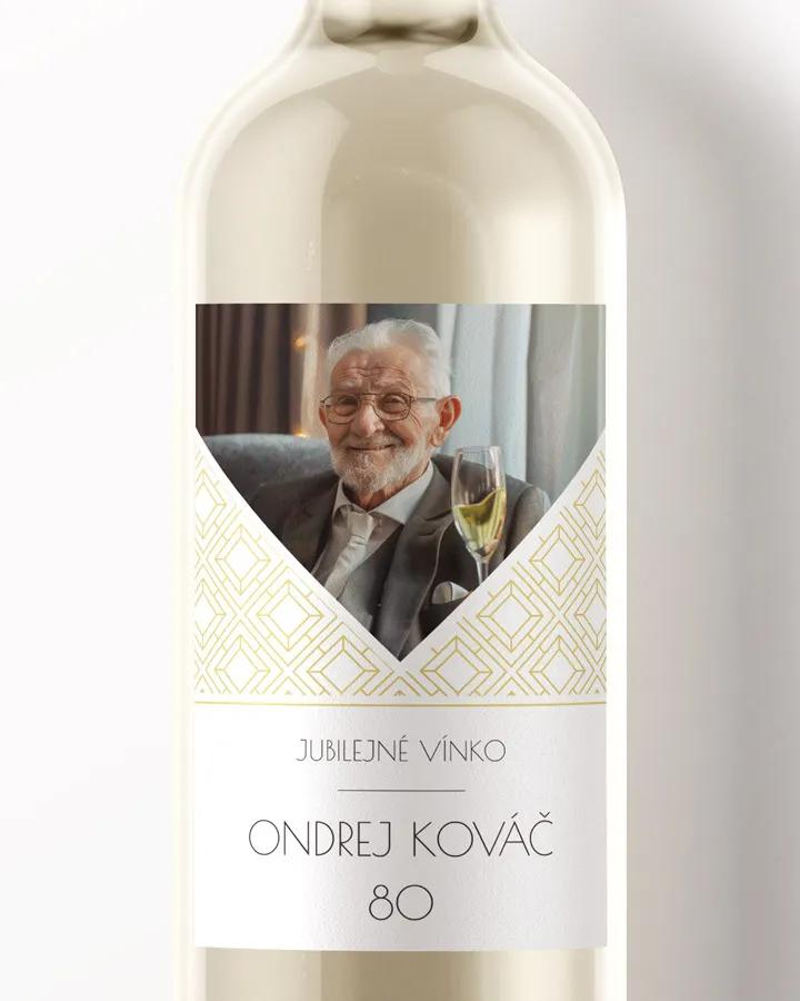 Etikety na víno / pálenku motív s fotkou Art Deco 01