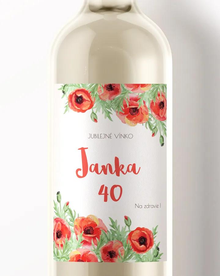 Etikety na víno / pálenku motív Poľné maky 01