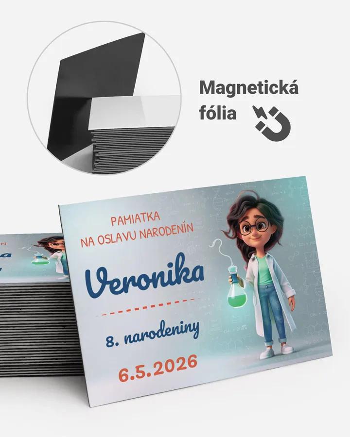 Pamätné magnetky z oslavy obdĺžnik - Malá vedkyňa