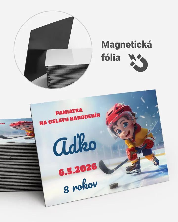 Pamätné magnetky z oslavy obdĺžnik - Malý hokejista