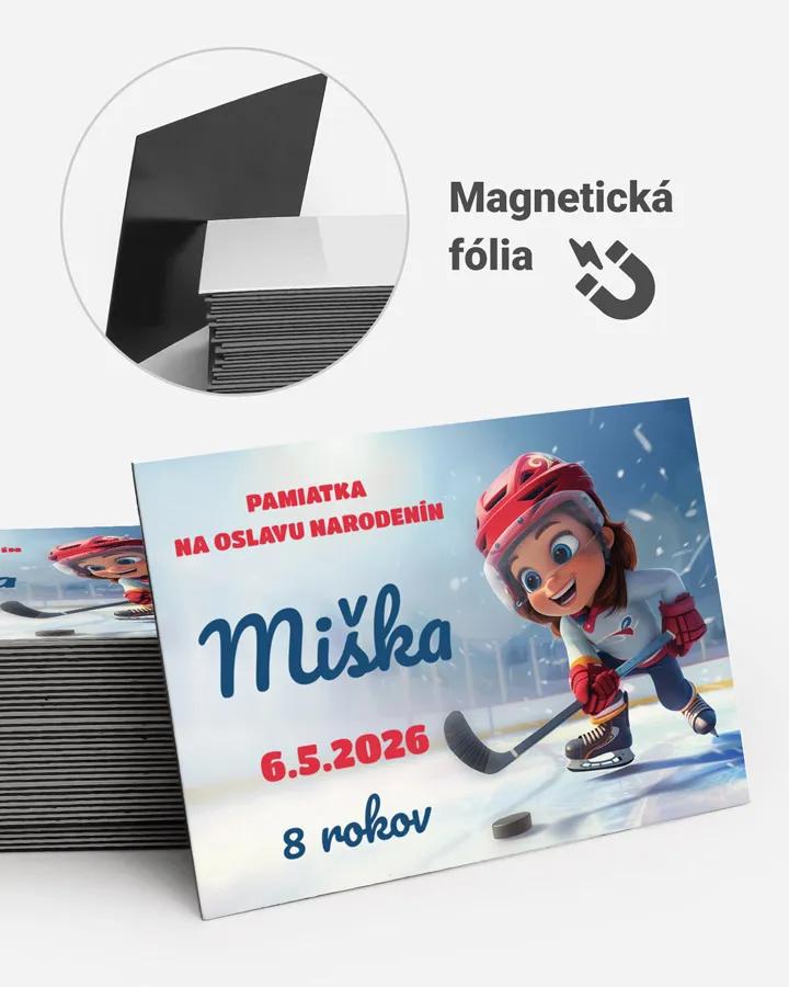Pamätné magnetky z oslavy obdĺžnik - Malá hokejistka
