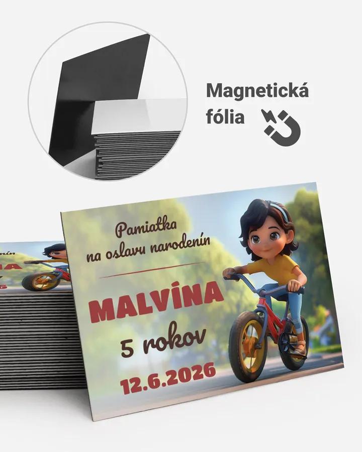 Pamätné magnetky z oslavy obdĺžnik - Malá cyklistka