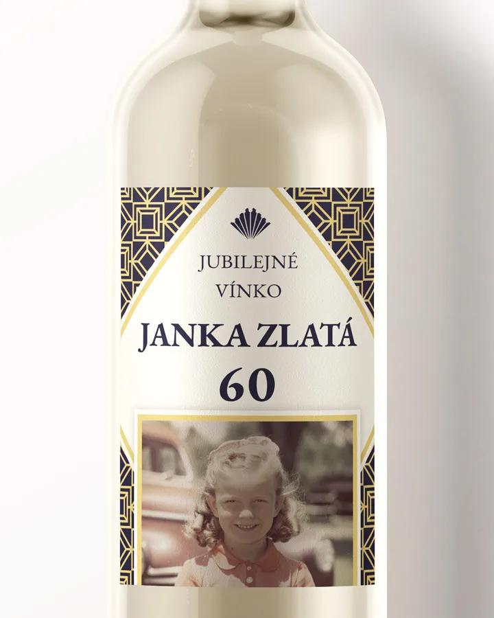 Etikety na víno / pálenku motív s fotkou Art Deco 02