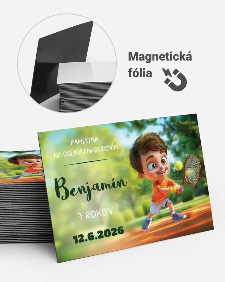 Pamätné magnetky z oslavy obdĺžnik - Malý tenista