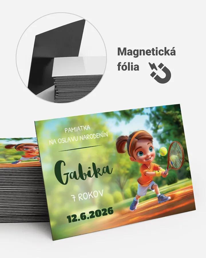 Pamätné magnetky z oslavy obdĺžnik - Malá tenistka