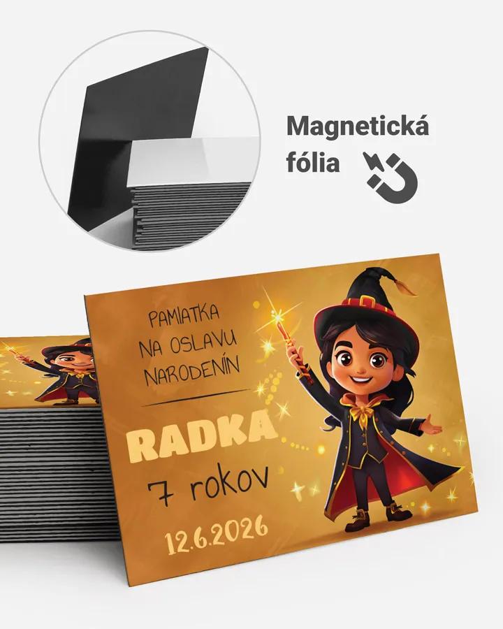 Pamätné magnetky z oslavy obdĺžnik - Malá kúzelníčka