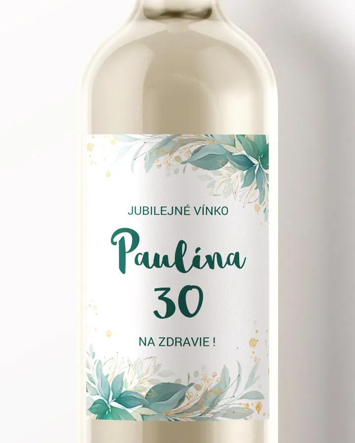Etikety na víno / pálenku motív Greenery 02
