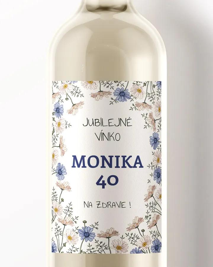 Etikety na víno / pálenku motív Harmanček