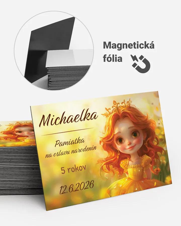 Pamätné magnetky z oslavy obdĺžnik - Zlatá princezná