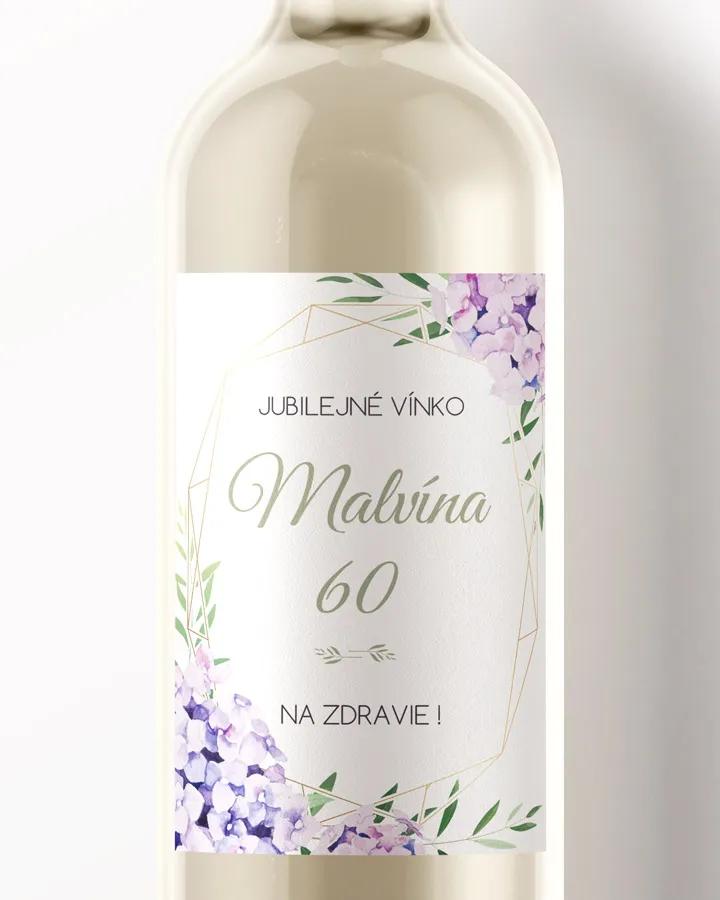 Etikety na víno / pálenku motív Hortenzie