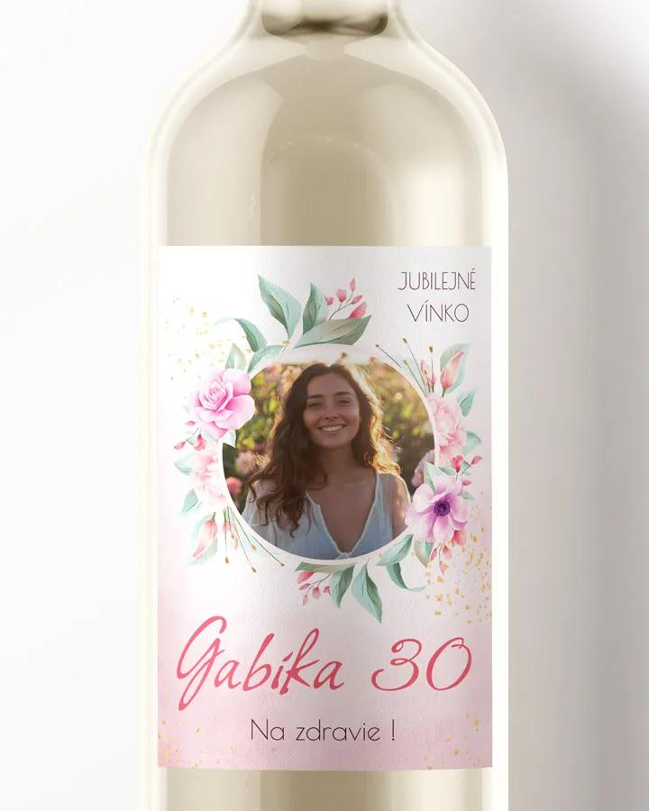 Etikety na víno / pálenku motív s fotkou Šípové ruže 03