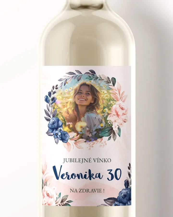 Etikety na víno / pálenku motív s fotkou Šípové ruže 04