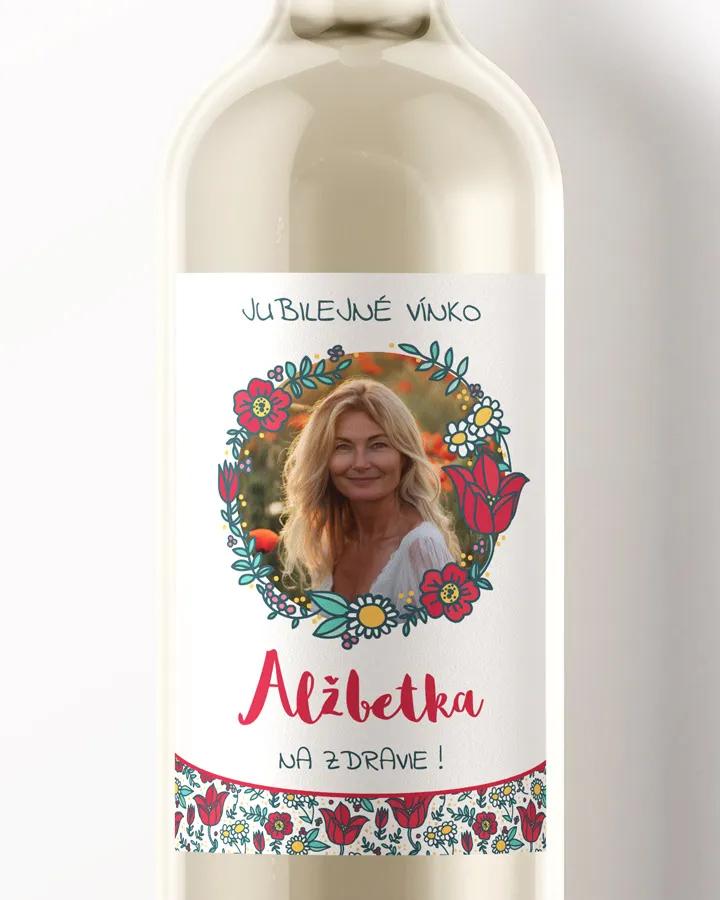 Etikety na víno / pálenku motív s fotkou Poľné maky 02