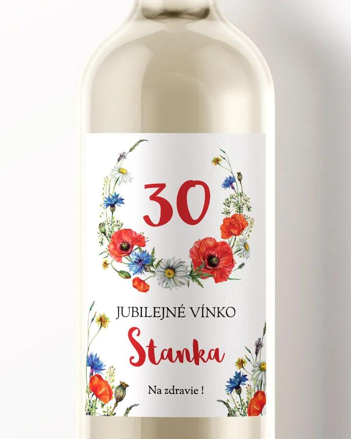 Etikety na víno / pálenku motív Poľné kvety 04