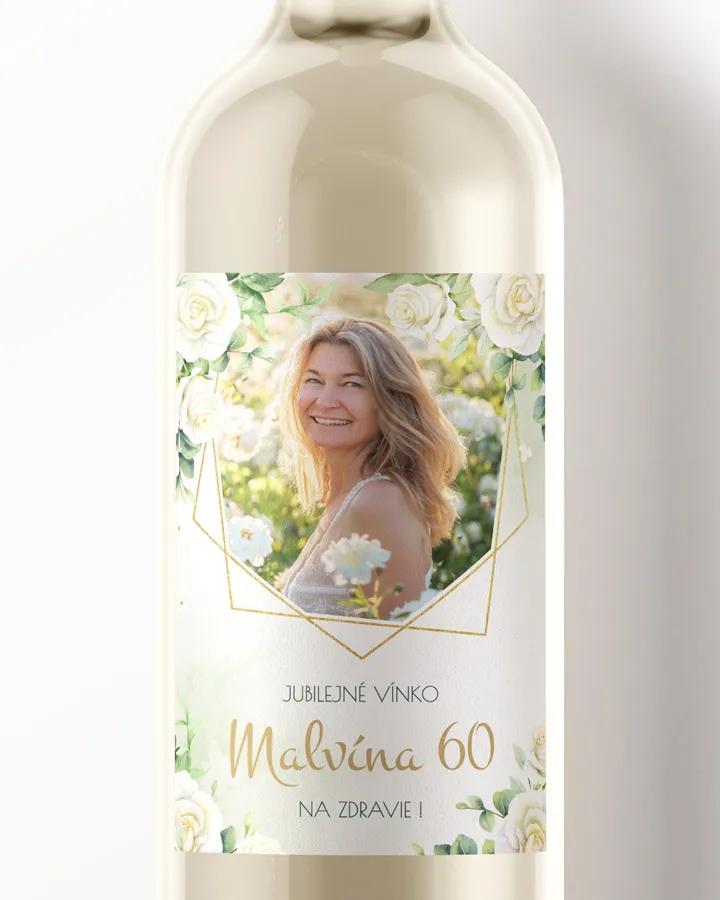 Etikety na víno / pálenku motív s fotkou Šípové ruže 05