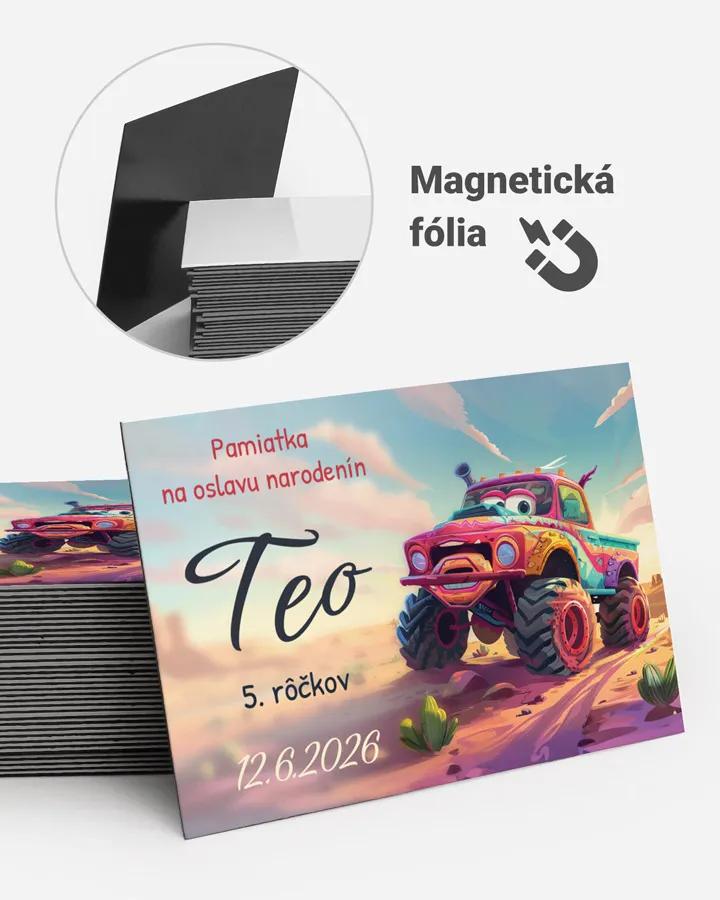 Pamätné magnetky z oslavy obdĺžnik - Monster Truck