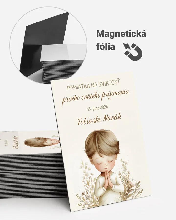 Pamätné magnetky zo sviatosti krstu, prijímania, konfirmácie - motív 58 chlapec