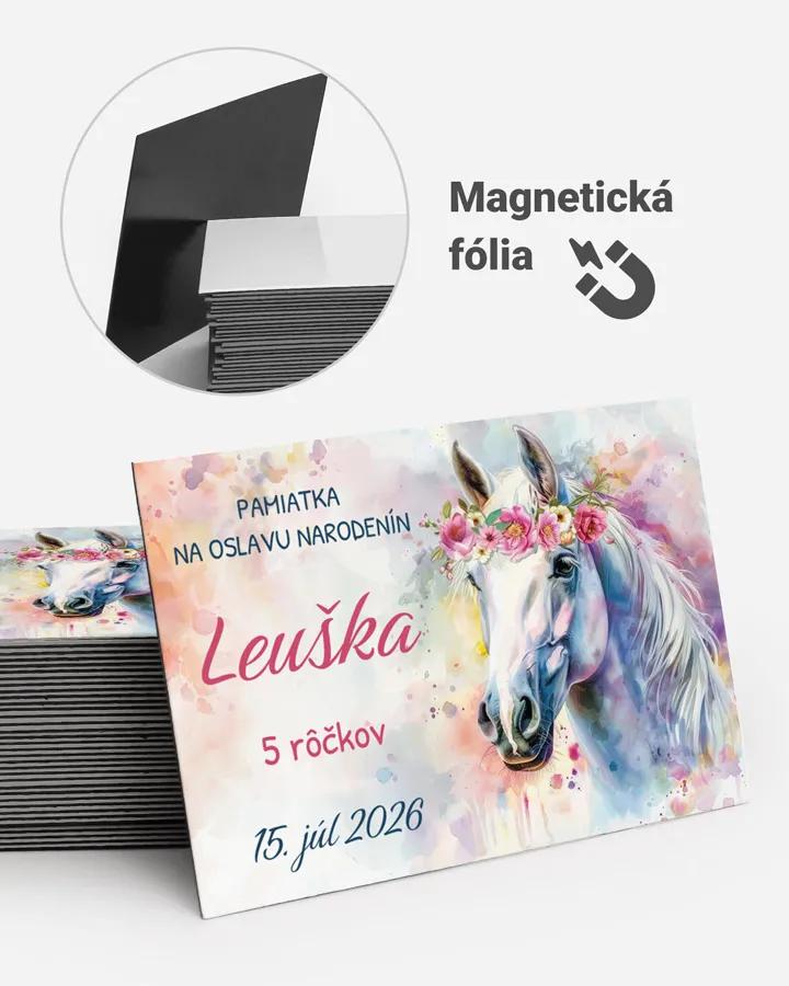 Pamätné magnetky z oslavy obdĺžnik - Biely koník