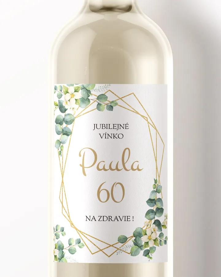 Etikety na víno / pálenku motív Greenery 03