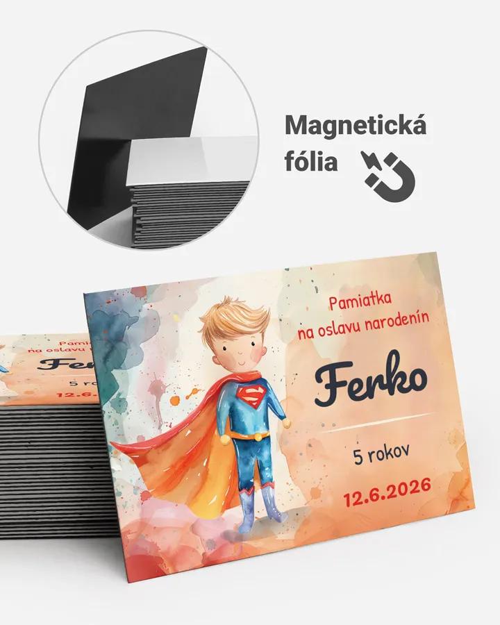 Pamätné magnetky z oslavy obdĺžnik - Superdeti chlapec