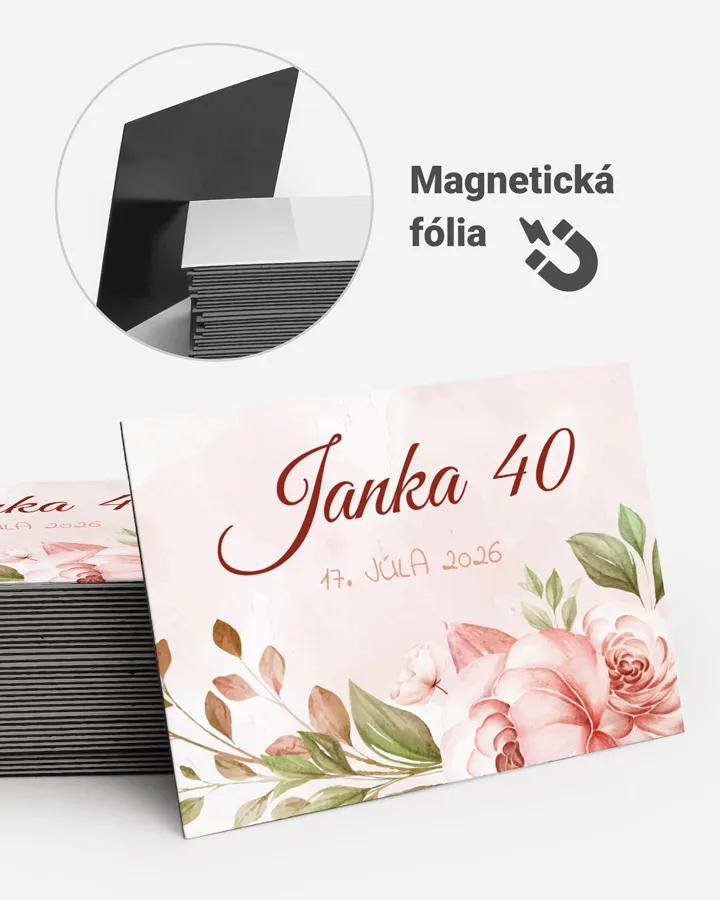 Pamätné magnetky z oslavy  - Kvetinový sen