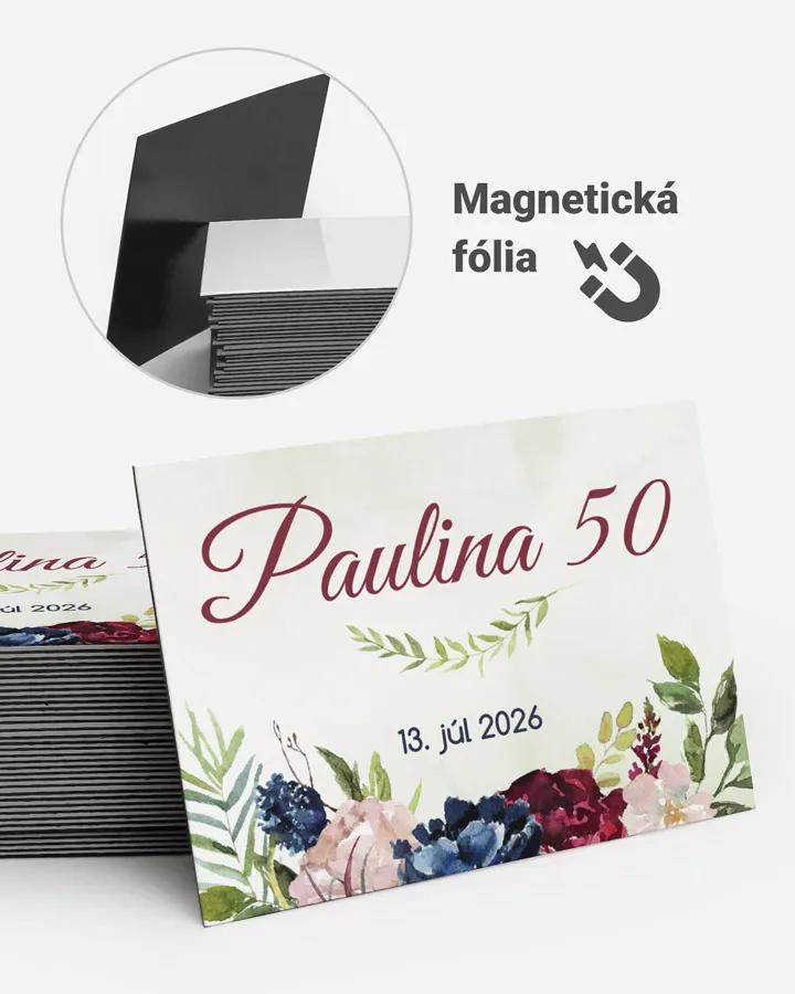 Pamätné magnetky z oslavy  - Burgundy ruže
