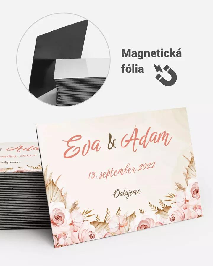 Svadobné magnetky obdĺžnik Sušené kvety 01