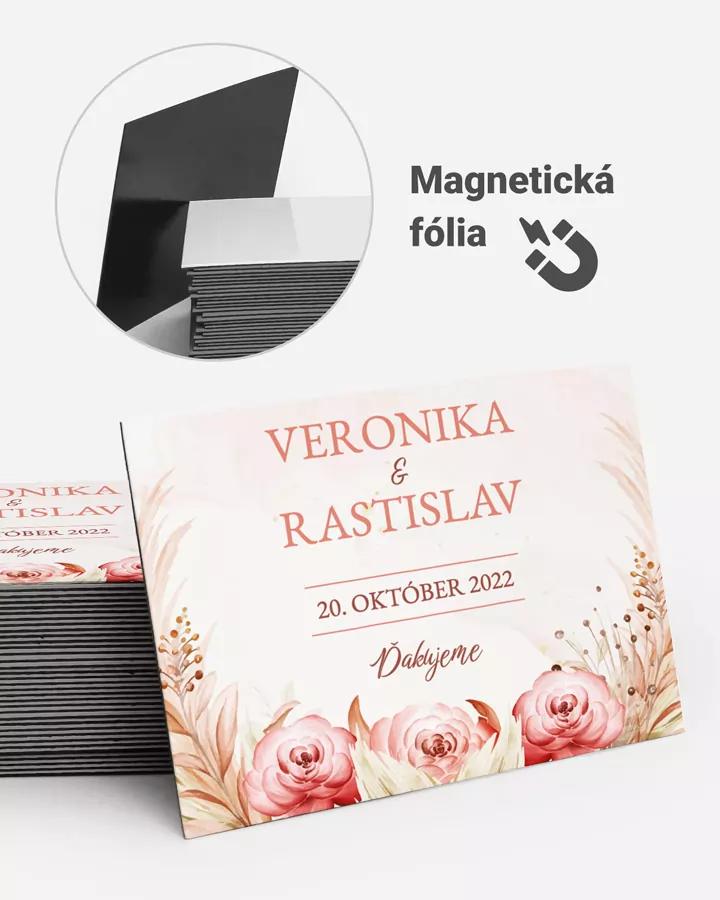 Svadobné magnetky obdĺžnik Sušené kvety 02