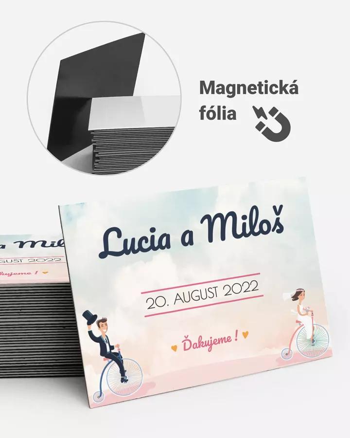 Svadobné magnetky obdĺžnik Zaľúbený pár 02
