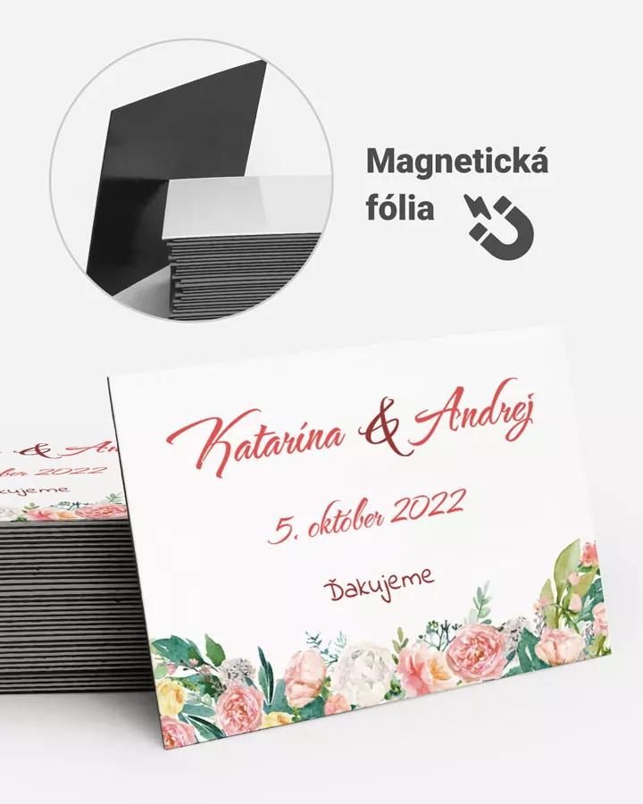 Svadobné magnetky obdĺžnik Veniec kvetov