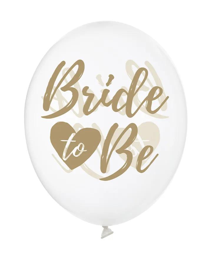 Balóny na rozlúčku so slobodou číre "Bride to be" (10ks)