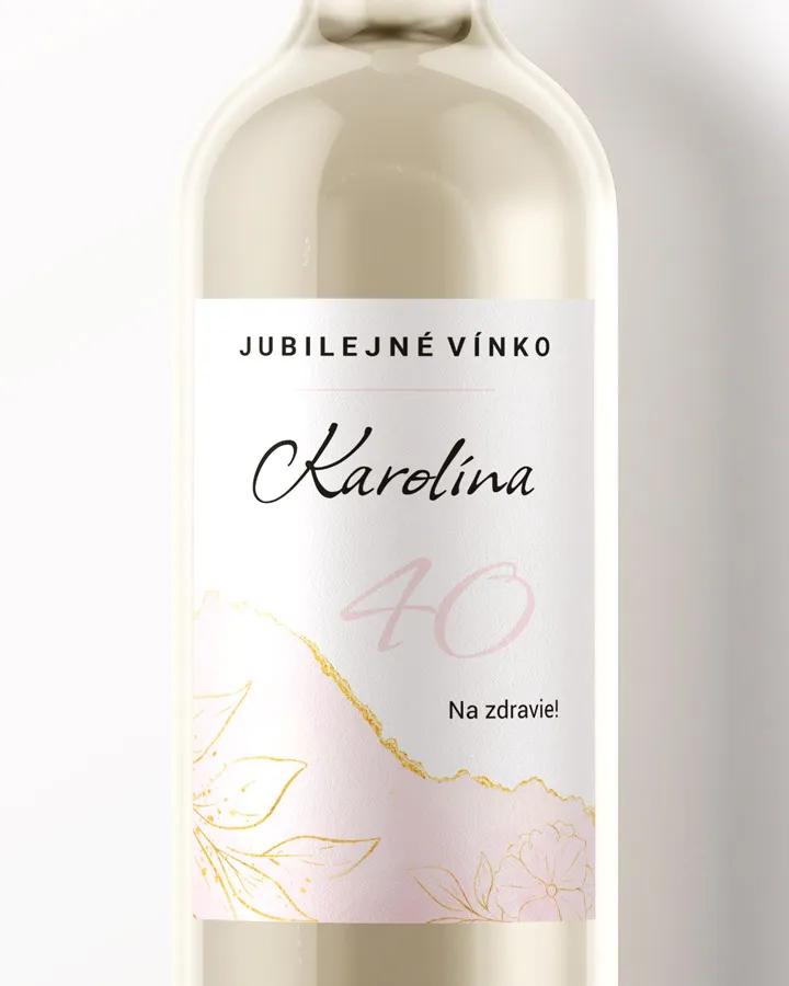 Etikety na víno / pálenku motív Mramor s kvetmi 01