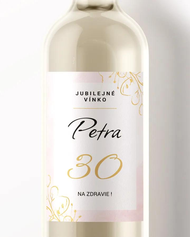 Etikety na víno / pálenku motív Mramor s kvetmi 02