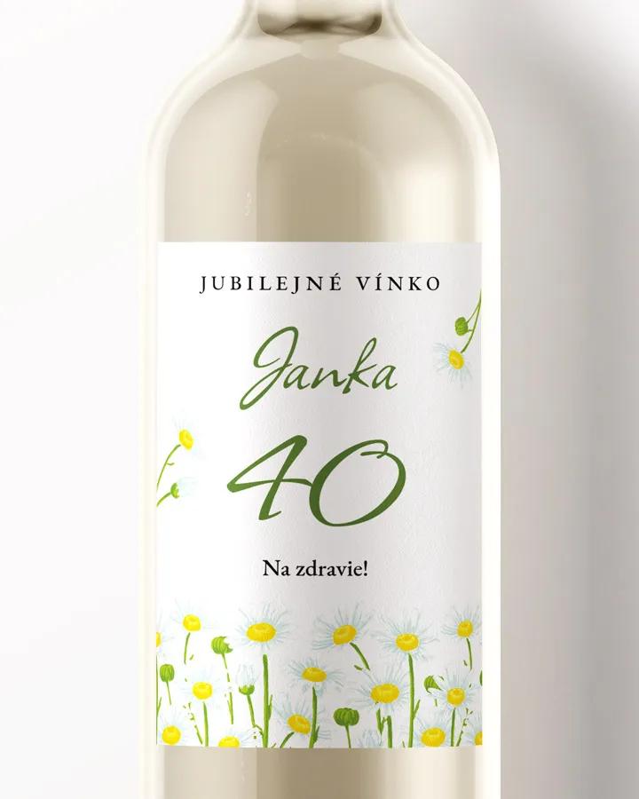 Etikety na víno / pálenku motív Sedmokrásky