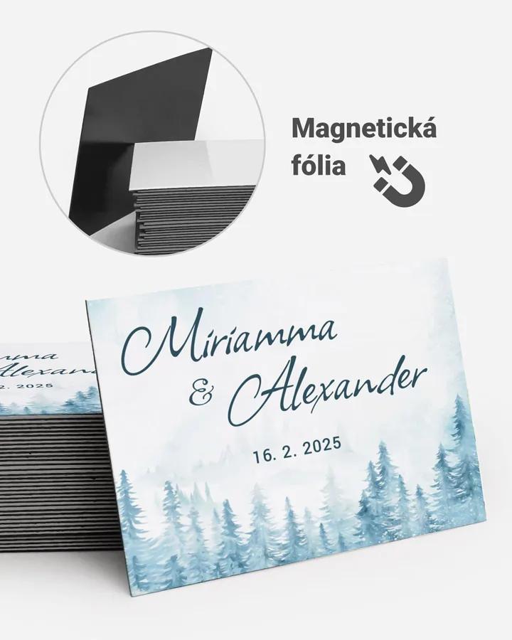 Svadobné magnetky obdĺžnik Zimná krajina 01